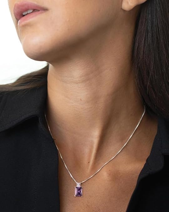 STARCHENIE Princess/Emerald Cut Birthstone Pendant Necklace for Women 925 Sterling Silver Birthday Anniversary Jewelry Gifts