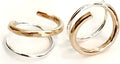 Handmade TINY Huggie Mixed Metal Twist Loop Earrings Double Hoop for Single Piercing Sterling Silver & Gold Earrings Spiral Illusion Gifts for Women