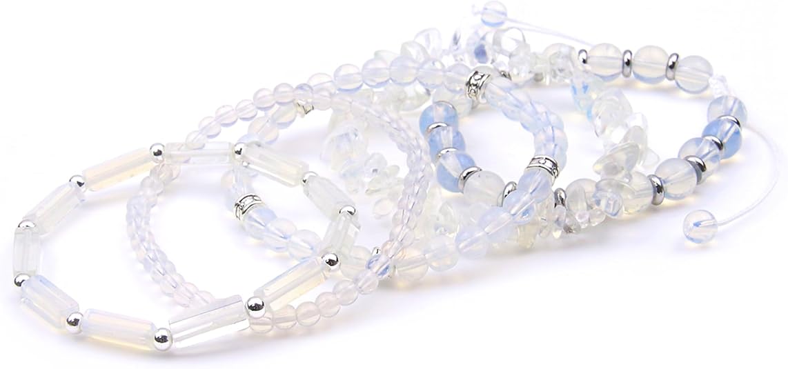 5Pcs Healing Crystal Bracelet for Women Men, Handmade Adjustable Gemstone Bracelets Beaded Reiki Energ Bracelet Set Jewelry Gifts for Women Men