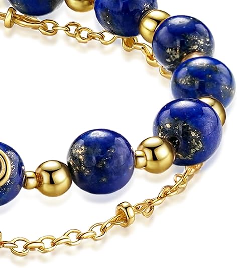 Luxury Handmade Natural Crystal Gemstone Bracelet 14K Gold-Plated Chain,Elegant Unique Jewelry for Women Gift Ready for Her Girlfriend Mother
