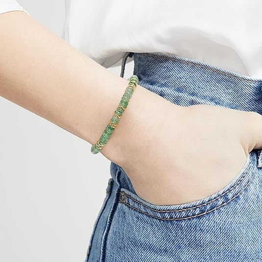 VIBILIA Gold Plated Bracelets for Women, Boho Bangle Bracelets, Beaded Bracelets Trendy, Handmade Gold Jewelry, Fashion Birthday Gifts for Women Friend on Thanksgiving Christmas