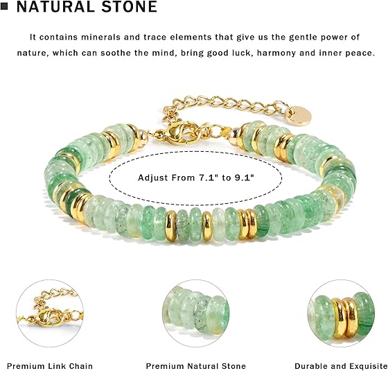 VIBILIA Gold Plated Bracelets for Women, Boho Bangle Bracelets, Beaded Bracelets Trendy, Handmade Gold Jewelry, Fashion Birthday Gifts for Women Friend on Thanksgiving Christmas