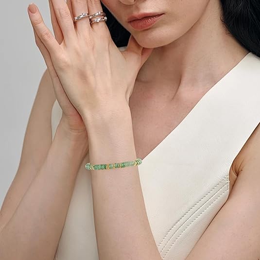 VIBILIA Gold Plated Bracelets for Women, Boho Bangle Bracelets, Beaded Bracelets Trendy, Handmade Gold Jewelry, Fashion Birthday Gifts for Women Friend on Thanksgiving Christmas