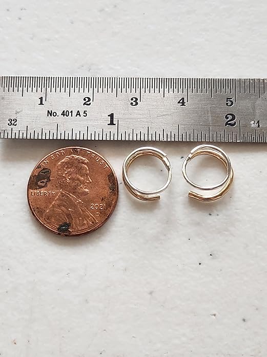 Handmade TINY Huggie Mixed Metal Twist Loop Earrings Double Hoop for Single Piercing Sterling Silver & Gold Earrings Spiral Illusion Gifts for Women