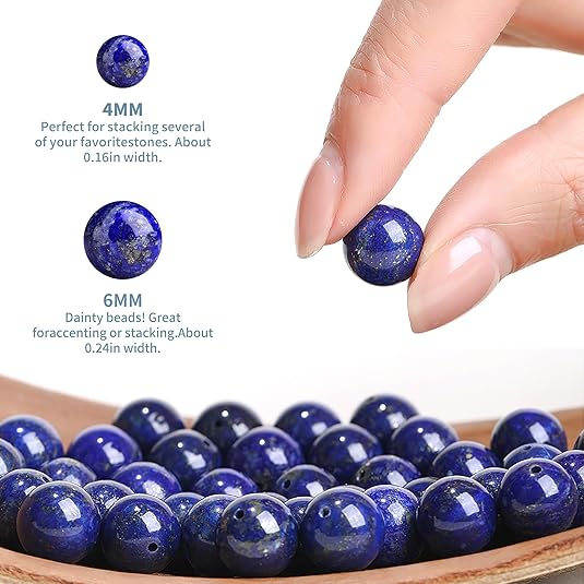 Natural Lapis Lazuli Bracelet with 14K Gold Beads, Handmade Blue Gemstone Beads, Elegant Stone Beaded Gold Plated Bracelets for Women, Unisex Adjustable Jewelry Gifts