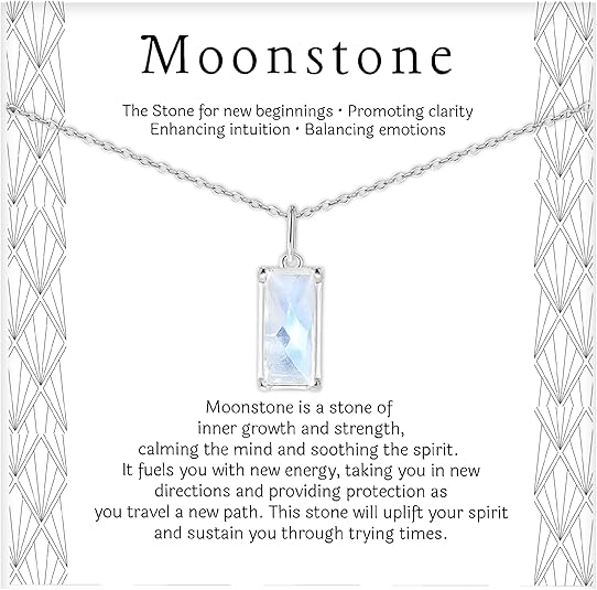 HOPE LOVE SHINE New Beginnings Rainbow Moonstone Sterling Silver Necklace for Women